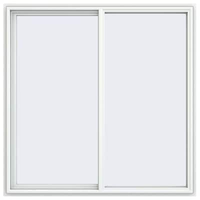 59.5 in. x 59.5 in. V-4500 Series White Vinyl Left-Handed Sliding Window with Fiberglass Mesh Screen