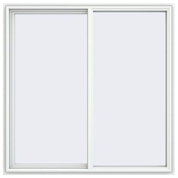 JELD-WEN 59.5 in. x 59.5 in. V-4500 Series White Vinyl Left-Handed Sliding Window with Fiberglass Mesh Screen