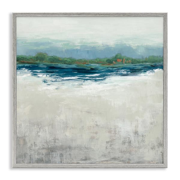 Stupell Industries Abstract Gradient Seascape by Jacob Q Gray Framed Abstract Giclee Art Print 24 in. x 24 in.