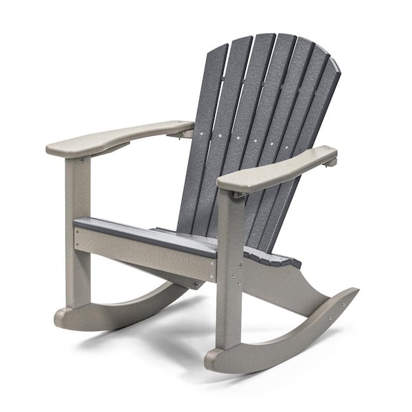 Perfect Choice Classic Gray Rocking Wood Adirondack Chair