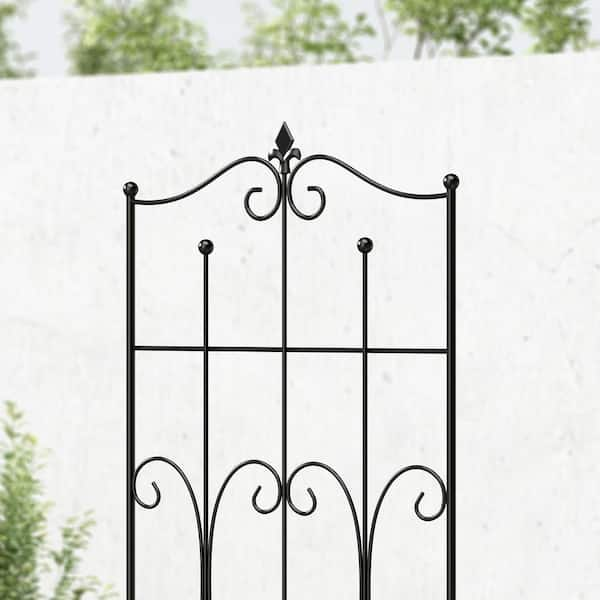 39 in. Tall No Dig Steel Garden Fence Or Outdoor Dog Fencing, Black