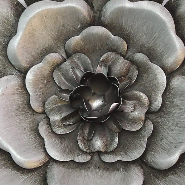 Victoria Indoor Silver Metal Flower Wall Decor
