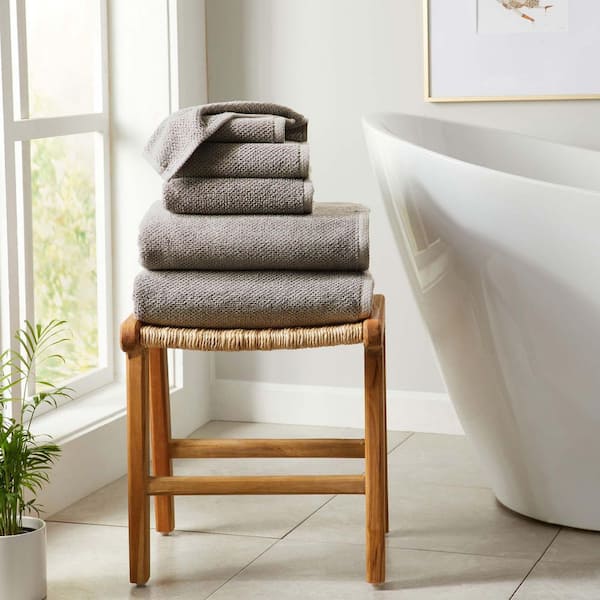 Dark Grey 6-Piece Cotton Quick-Dry Towel Set