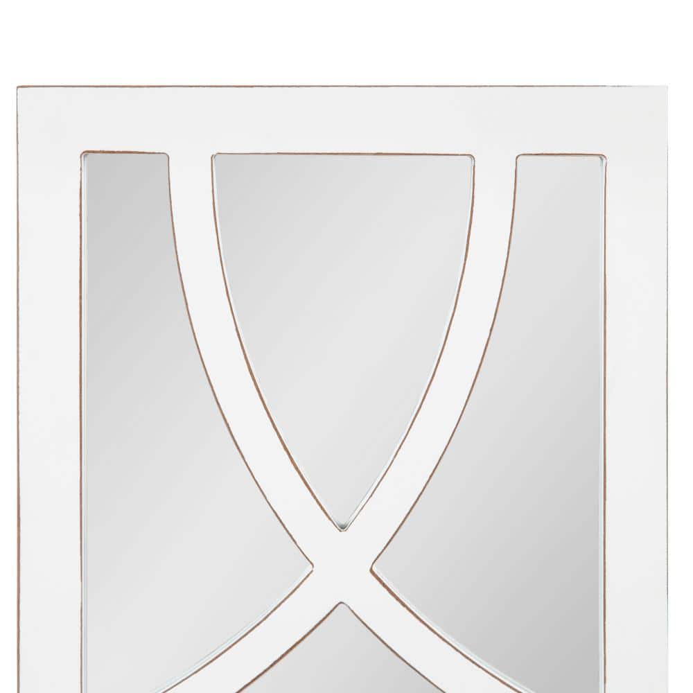 Tolland 50.5'' Rustic White Wood Rectangular Wall Mirror