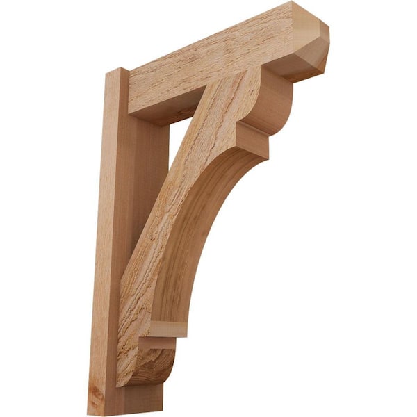 Ekena Millwork 6 in. x 28 in. x 20 in. Western Red Cedar Olympic Craftsman Rough Sawn Outlooker