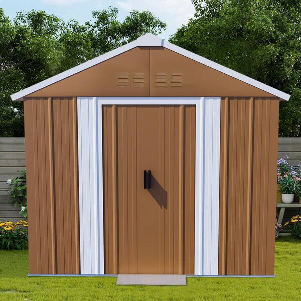 Lycvki 6 ft. W x 4 ft. D Heavy-Duty Metal Storage Shed with