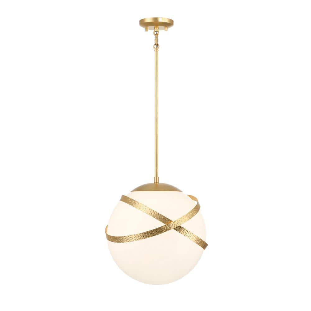Batignolles 60-Watt 1-Light Spring Gold Mini Pendant Light with White Glass Shade, No Bulbs Included price history on PriceWatchPro