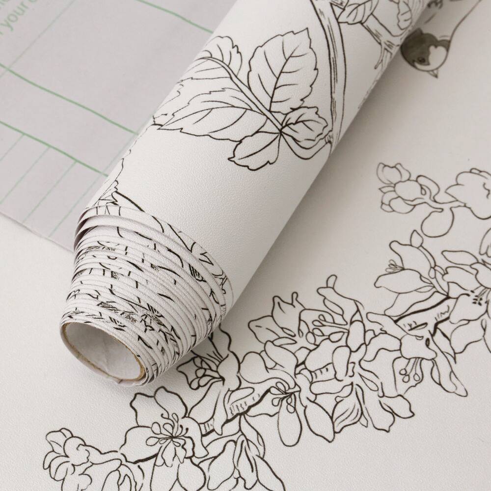 Bird and Plants Peel and Stick Wallpaper, Wallpaper Roll (Covers 23.6 sq. ft.) price history on PriceWatchPro