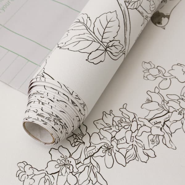 Vsmile Bird and Plants Peel and Stick Wallpaper, Wallpaper Roll (Covers 23.6 sq. ft.)