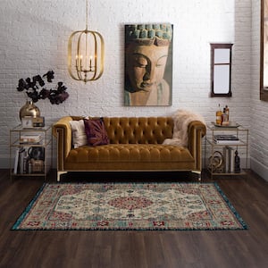Fitzgerald 4 ft. x 6 ft. Oyster Abstract Area Rug