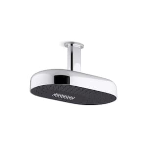 Statement Oblong 2-Spray Patterns 2.5 GPM 14 in. Ceiling Mount Rainhead Fixed Shower Head in Vibrant Polished Nickel