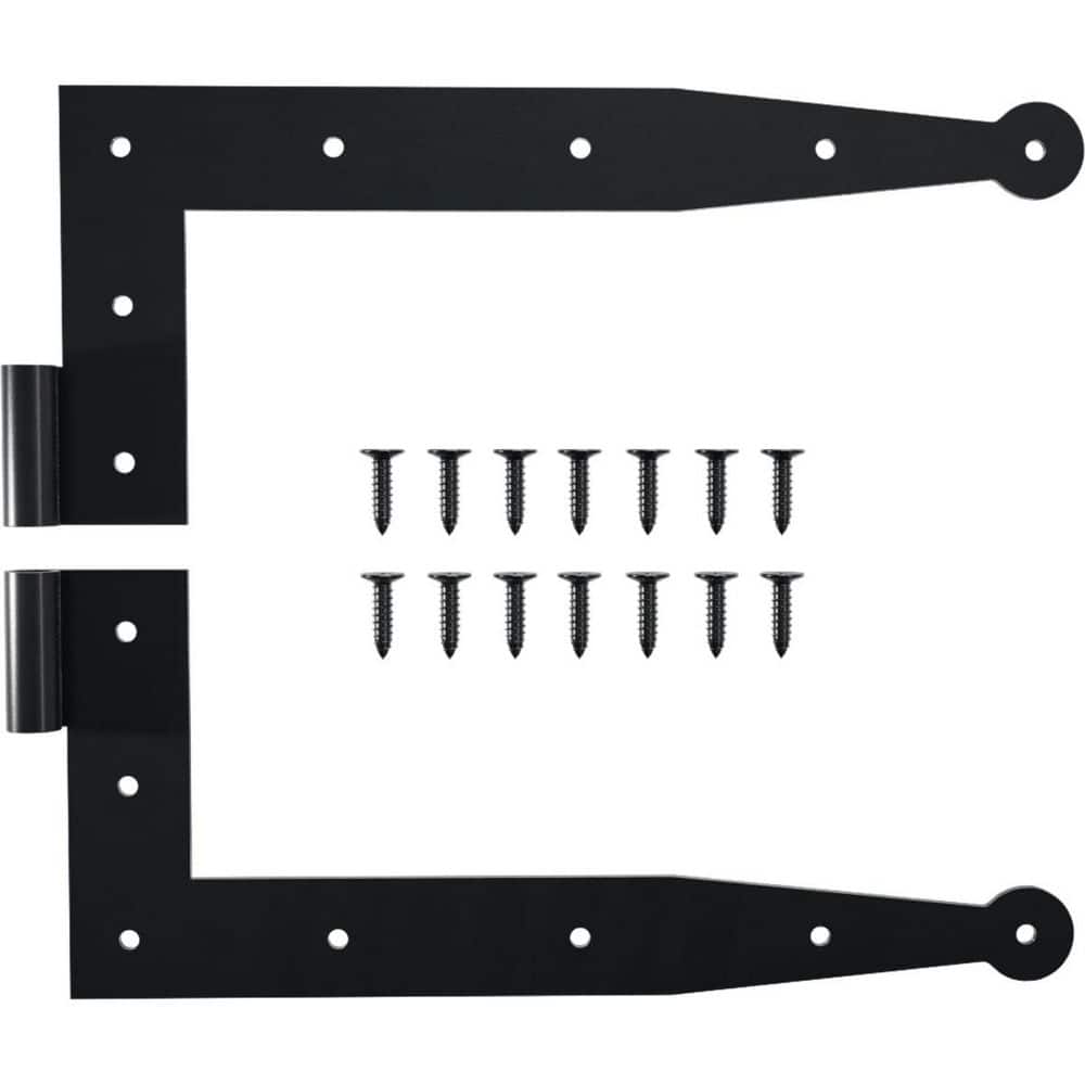 "SteelTek L-Hinge 11""L with 0"" Offset w/ Installation Screws (Sold as Pair), 304 Stainless Steel, Powder Coated Black" price history on PriceWatchPro