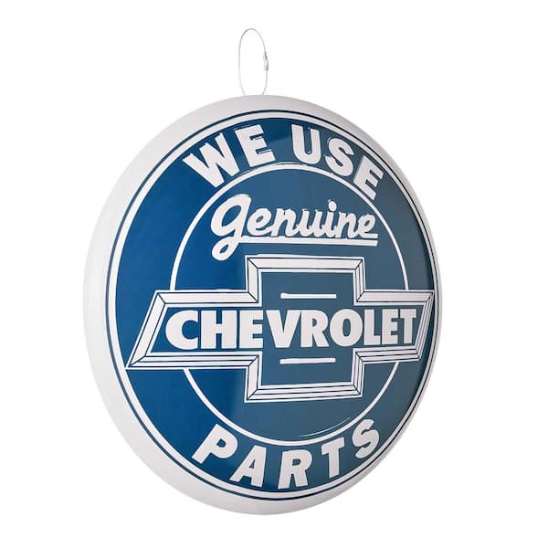 Dome Shaped Metal Wall Art Sign-Mechanic Decor Mancave Garage Blue(Chevrolet Genuine Part) 15 in. H x 15 in. L x 1 in. D