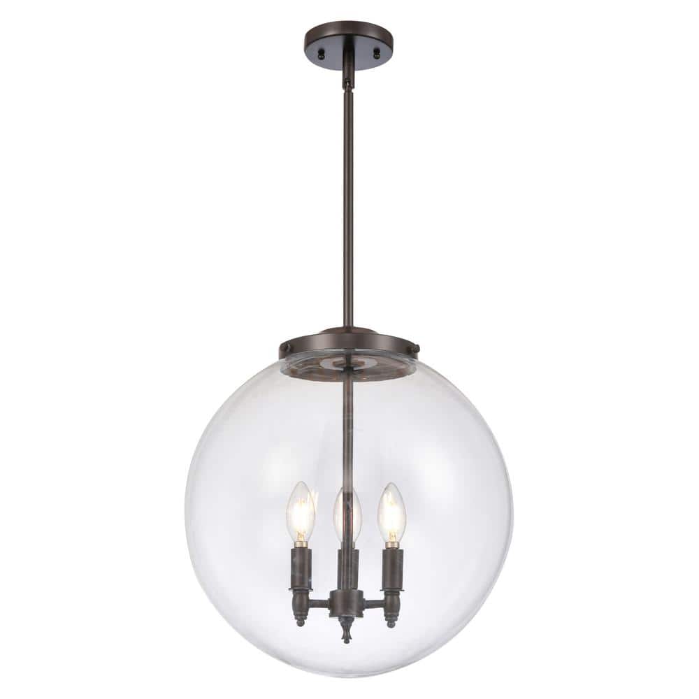 Beacon 60-Watt 3-Light Oil Rubbed Bronze Shaded Mini Pendant Light with Clear Glass Shade price history on PriceWatchPro