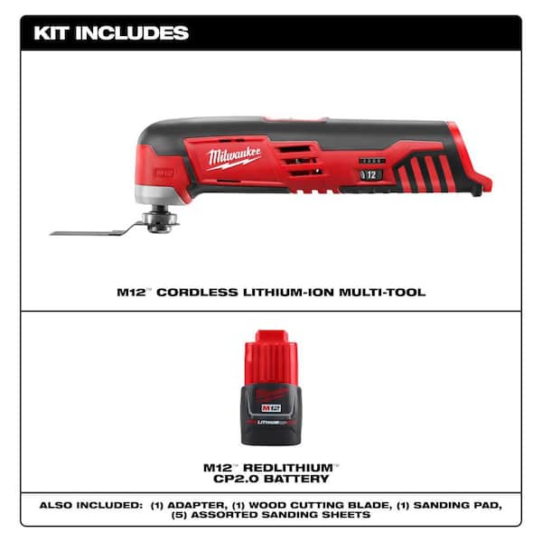 M12 12-Volt Lithium-Ion Cordless Oscillating Multi-Tool with  M12 2.0Ah Battery