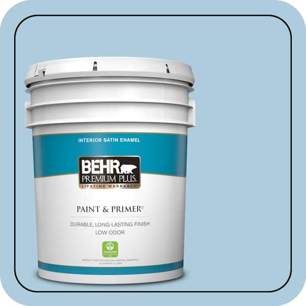 BEHR PREMIUM PLUS 5 gal. #M500-2 Early September Satin Enamel Low Odor Interior Paint & Primer