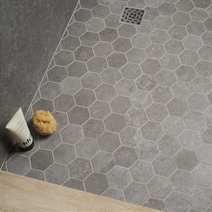 Iris Hex Fossil 11.22 in. x 13.18 in. Matte Porcelain Floor and Wall Mosaic Tile (0.82 sq. ft./Each)