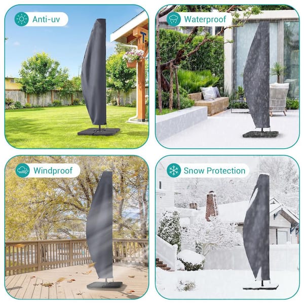 expensive patio umbrellas PHI VILLA 15ft Large Outdoor Umbrella with Base Included, Light Grey mexican durag Color:Green - Fluorescent Its broad canopy provides Treasure Garden Halo Umbrella