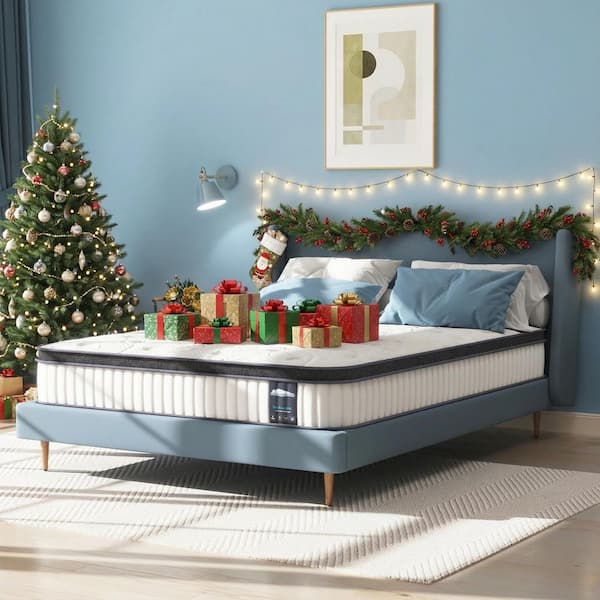 King Size Medium Firm Memory Foam Hybrid Mattress Euro Top 14 in. Bed-in-a-Box Mattress for Pressure Relief