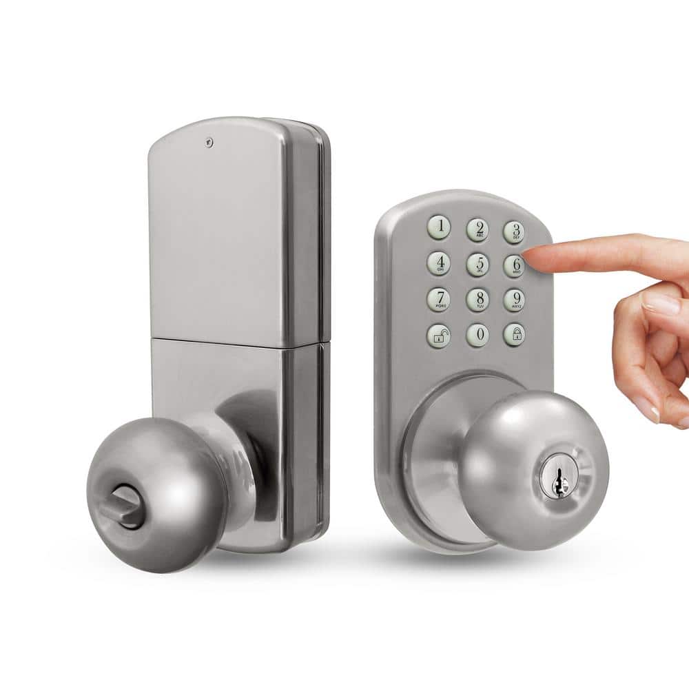 Satin Nickel Electronic Keypad Entry Door Knob