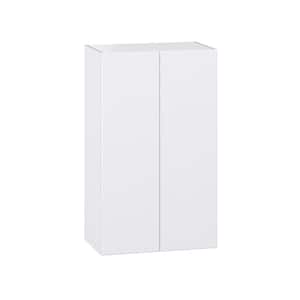 Fairhope Bright White Slab Assembled Wall Kitchen Cabinet (24 in. W x 40 in. H x 14 in. D)
