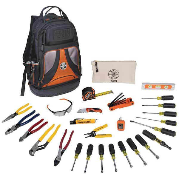 Klein Tools 28 Piece Hand Tool Set with Tradesman Pro Tool Backpack  (80028)
