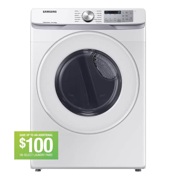 Samsung 7.5 cu.ft. vented Front Load Smart Electric Dryer with Sensor Dry in White