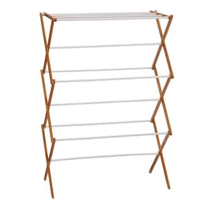 HOUSEHOLD ESSENTIALS 29.25 in. W x 42.37 in. H Bamboo X-Frame Clothes Drying  Rack 6524 - The Home Depot