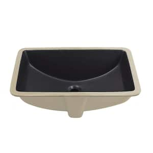 Ally 20-7/8 in. Rectangular Undermount Bathroom Sink in Black with Overflow Drain