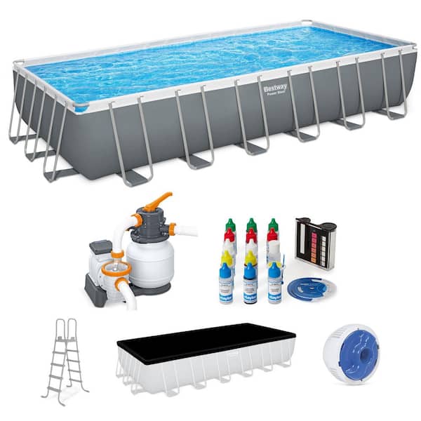 Bestway Power Steel 24 ft. x 12 ft. Rectangular 52 in. Deep Above
