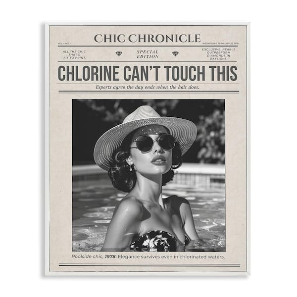 Chic Chronical Vintage Magazine by A Barefoot Stylist White Framed Giclee Culture Art Print 14 in. x 11 in.