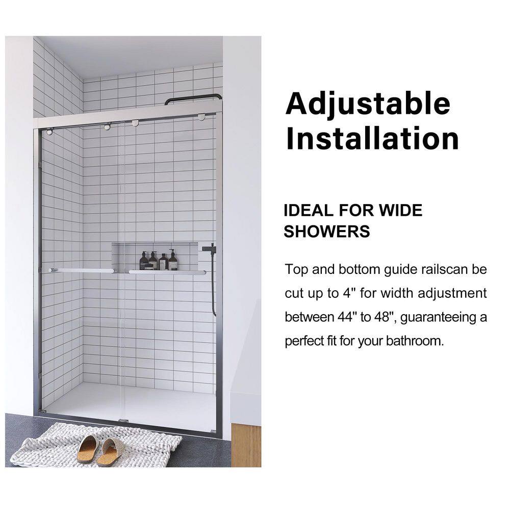Chrome Double Sliding Shower Door with Clear Tempered Glass