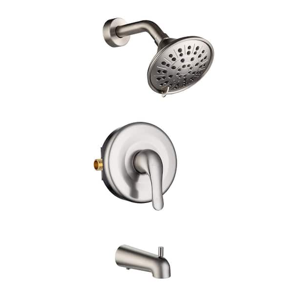 CASAINC Single-Handle Tub and Shower Faucet in Brushed Nickel, (Valve Included)