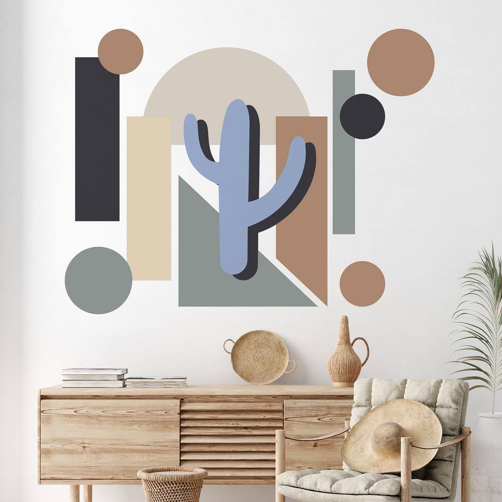 Neutral Multicolor Modular Mural Peel and Stick Wall Decals