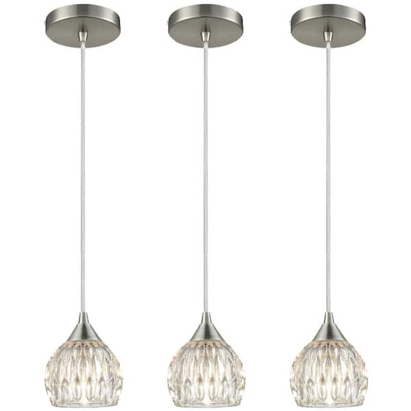 CLAXY 3 Pack Modern Mini Glass Pendant Lights Kitchen Lighting