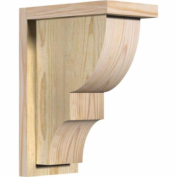 Ekena Millwork 6 in. x 10 in. x 14 in. Douglas Fir Ridgewood Rough Sawn Corbel with Backplate