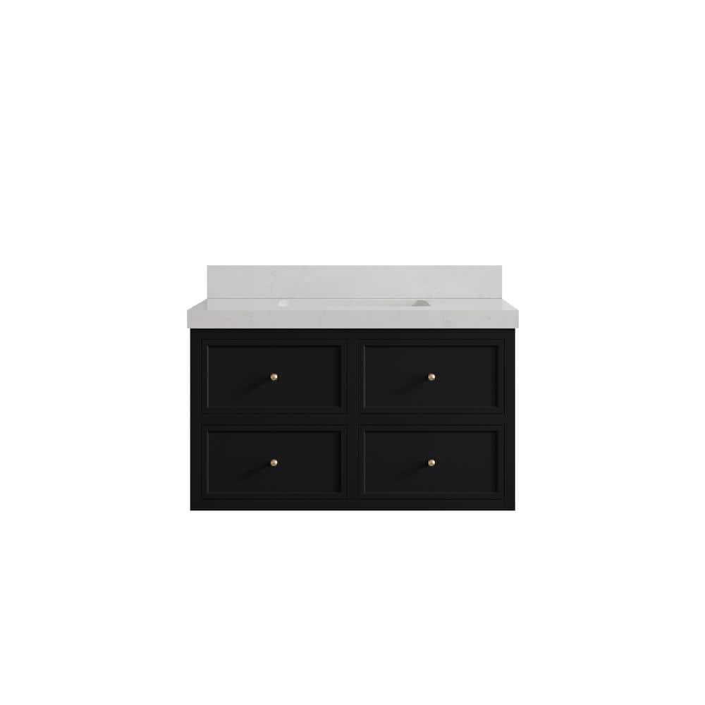 Roswell 36 in. Single Sink Freestanding Black Bath Vanity with Carrara Qt. Top Unassembled price history on PriceWatchPro