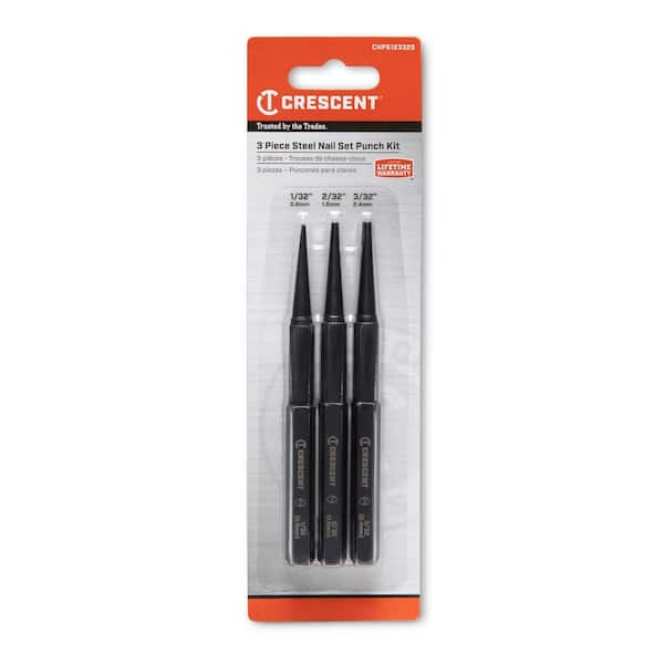 Crescent 5 in. Steel Nail Punch Set (3-Piece)