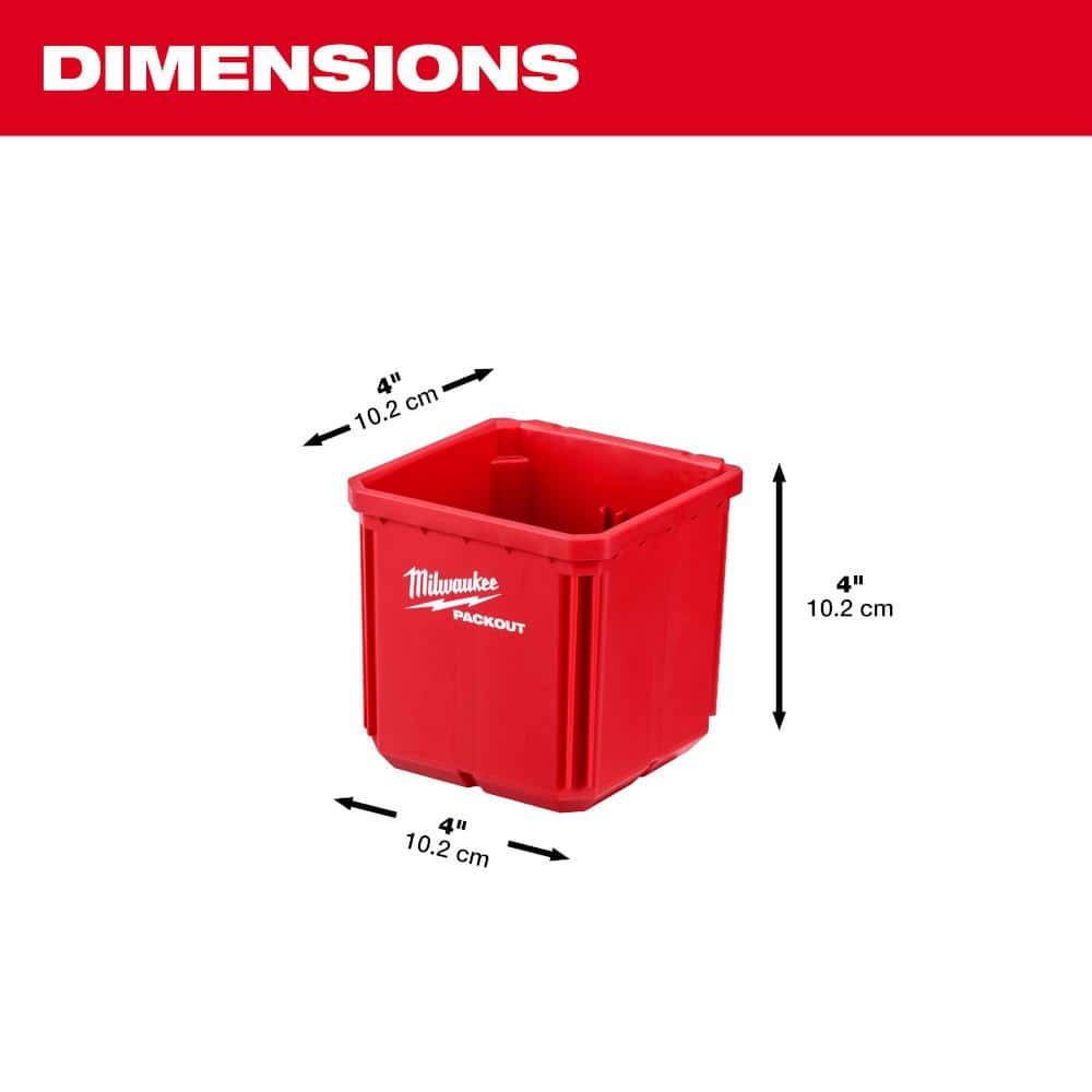 Milwaukee Red Impact Resistant Small Parts Bin Set