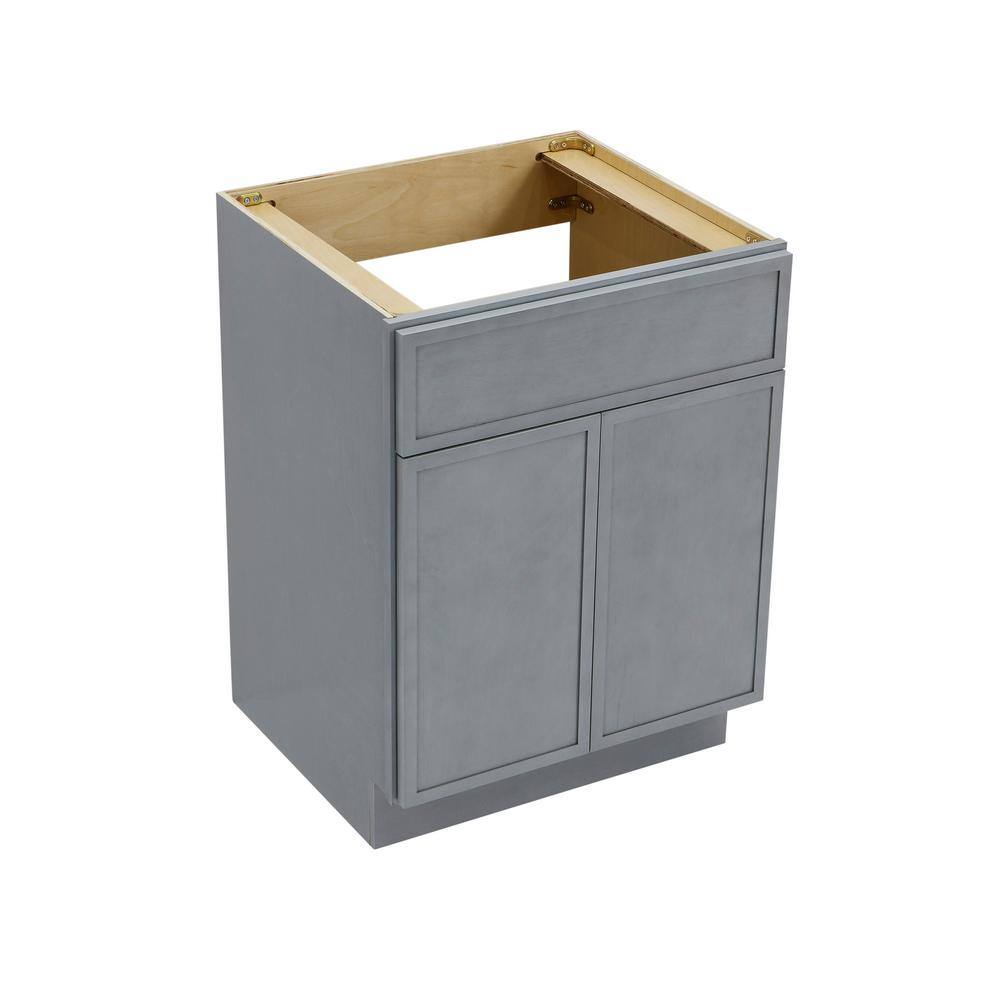 24" Smoky Gray Birch Plywood Freestanding Storage Cabinet