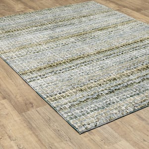 Audrey Blue/Green 3 ft. x 5 ft. Striped Area Rug
