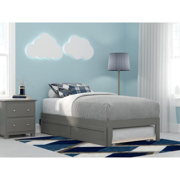 AFI Colorado Grey Twin Bed with USB Turbo Charger and Twin Trundle