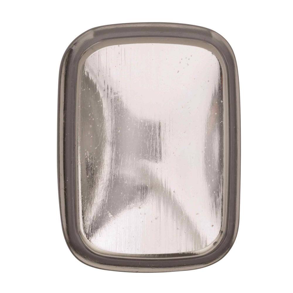 Polished Nickel Rectangular Cabinet Knob with Mounting Hardware