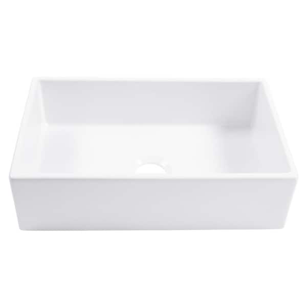 Turner 30 in. Farmhouse Apron Front Undermount Single Bowl Crisp White Fireclay Kitchen Sink