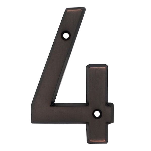 Everbilt 6 in. Aged Bronze Screw On House Number 4
