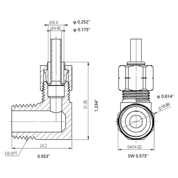 1/4 in. OD Compression x 1/4 in. MIP 90-Degree Brass Elbow Adapter Fitting