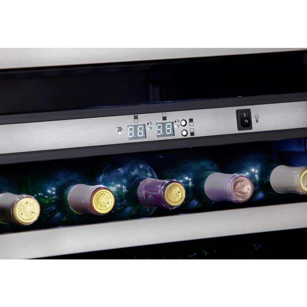 Stainless Steel Dual-Zone 38-Bottle Wine Cooler