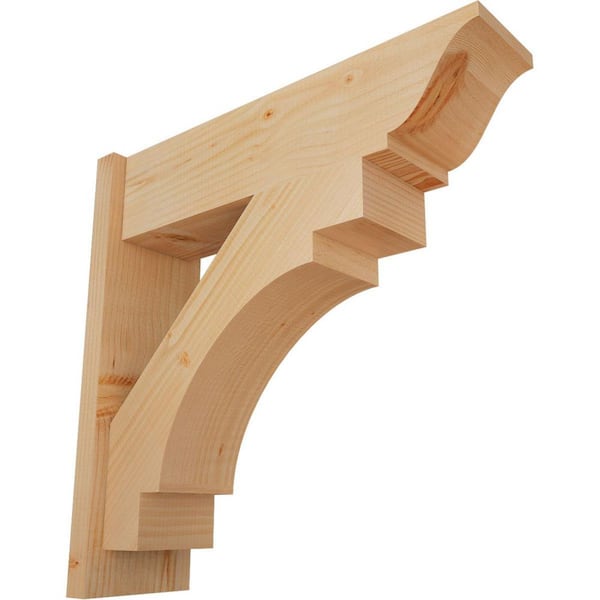 Ekena Millwork 8 in. x 26 in. x 26 in. Merced Traditional Smooth Douglas Fir Outlooker