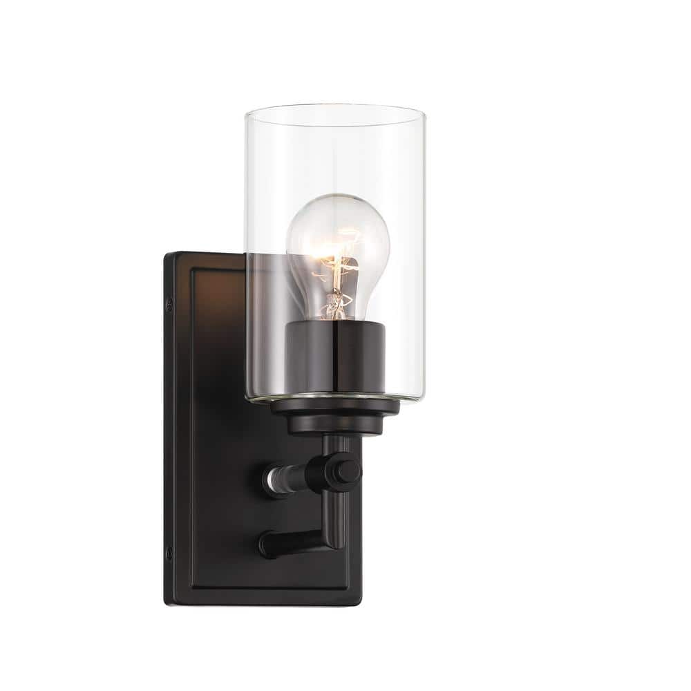 Binsly 4.5 in. 1-Light Coal Black Vanity Light with Clear Glass Shade price history on PriceWatchPro