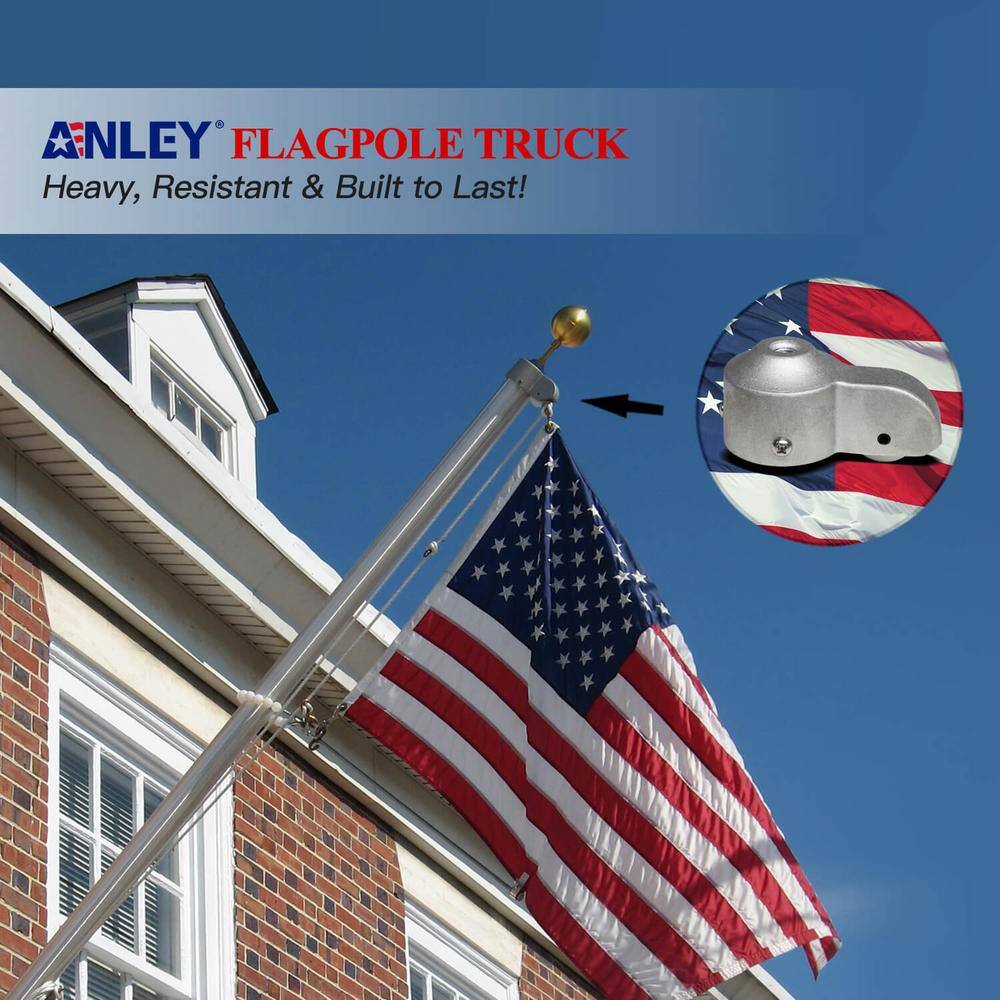 Silver Cast Aluminum Flagpole Truck with Nylon Pulley